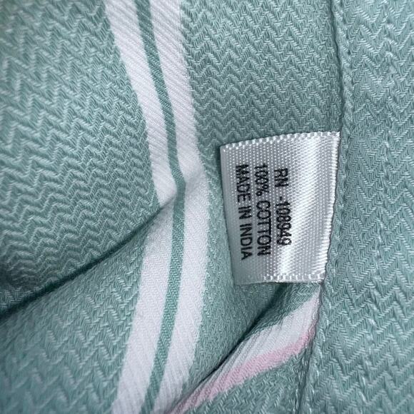 Alex Cannon Rowayton CT Green Pastel Striped Long Sleeve Button Front Shirt Lg - Picture 7 of 7